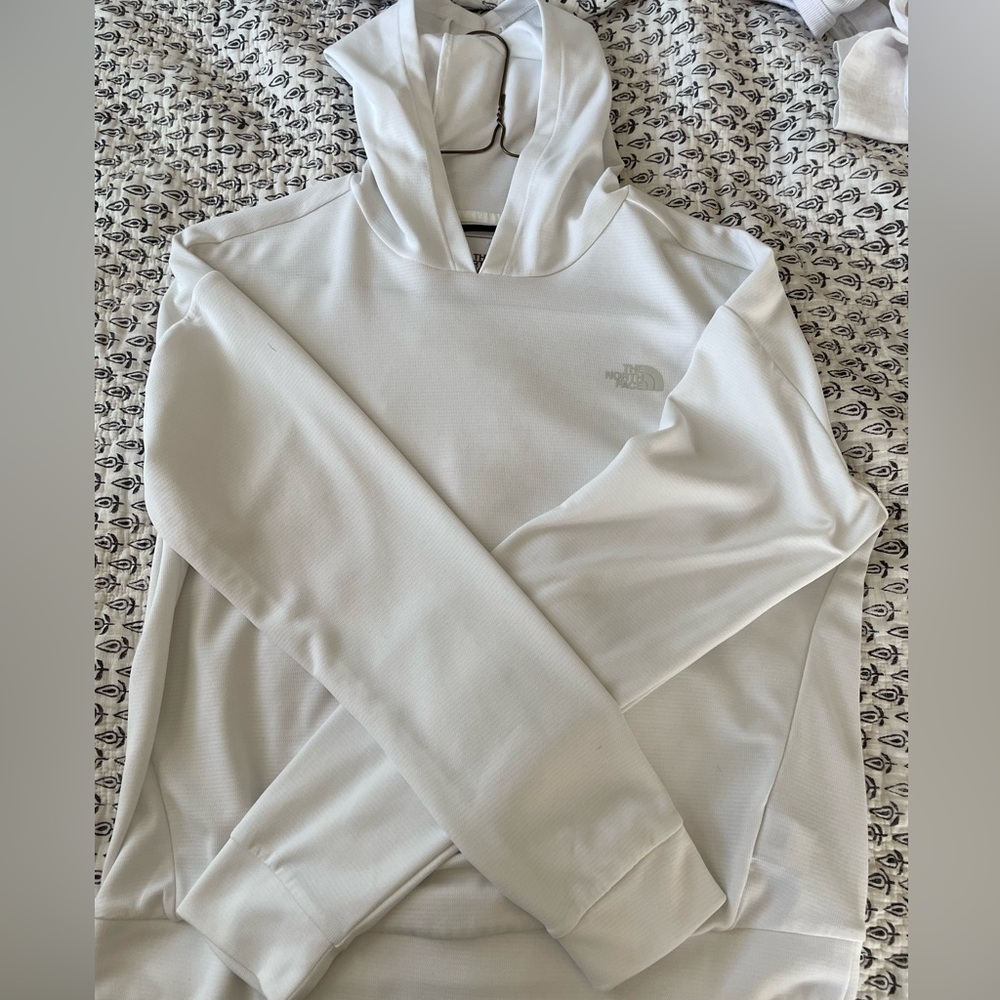 The North Face white hooded pullover